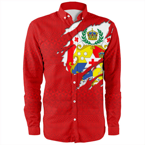 Tonga Long Sleeve Shirt Ngatu Crack Style Ver.1