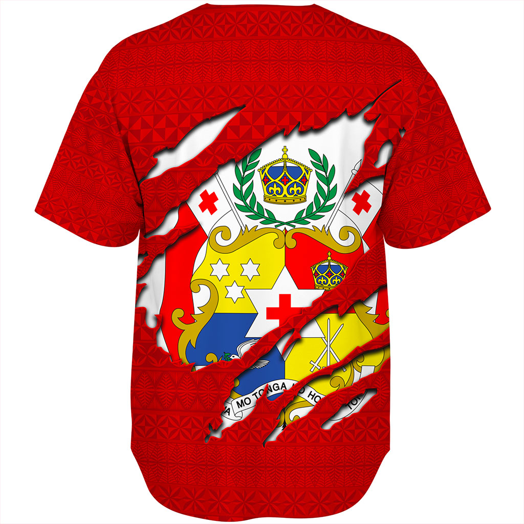Tonga Baseball Shirt Ngatu Crack Style