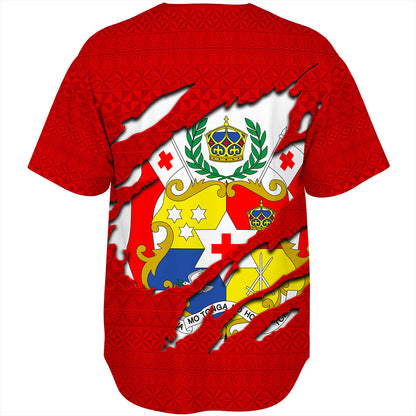 Tonga Baseball Shirt Ngatu Crack Style