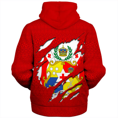 Tonga Sherpa Hoodie Ngatu Crack Style