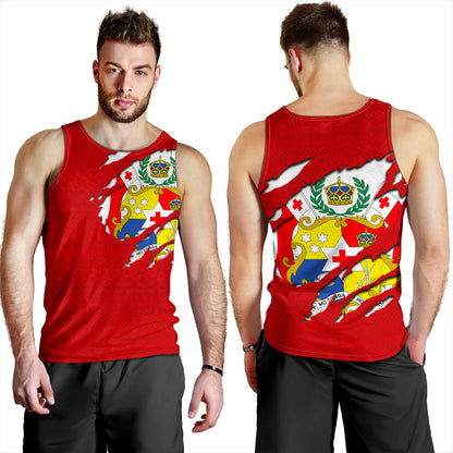 Tonga Tank Top Ngatu Crack Style