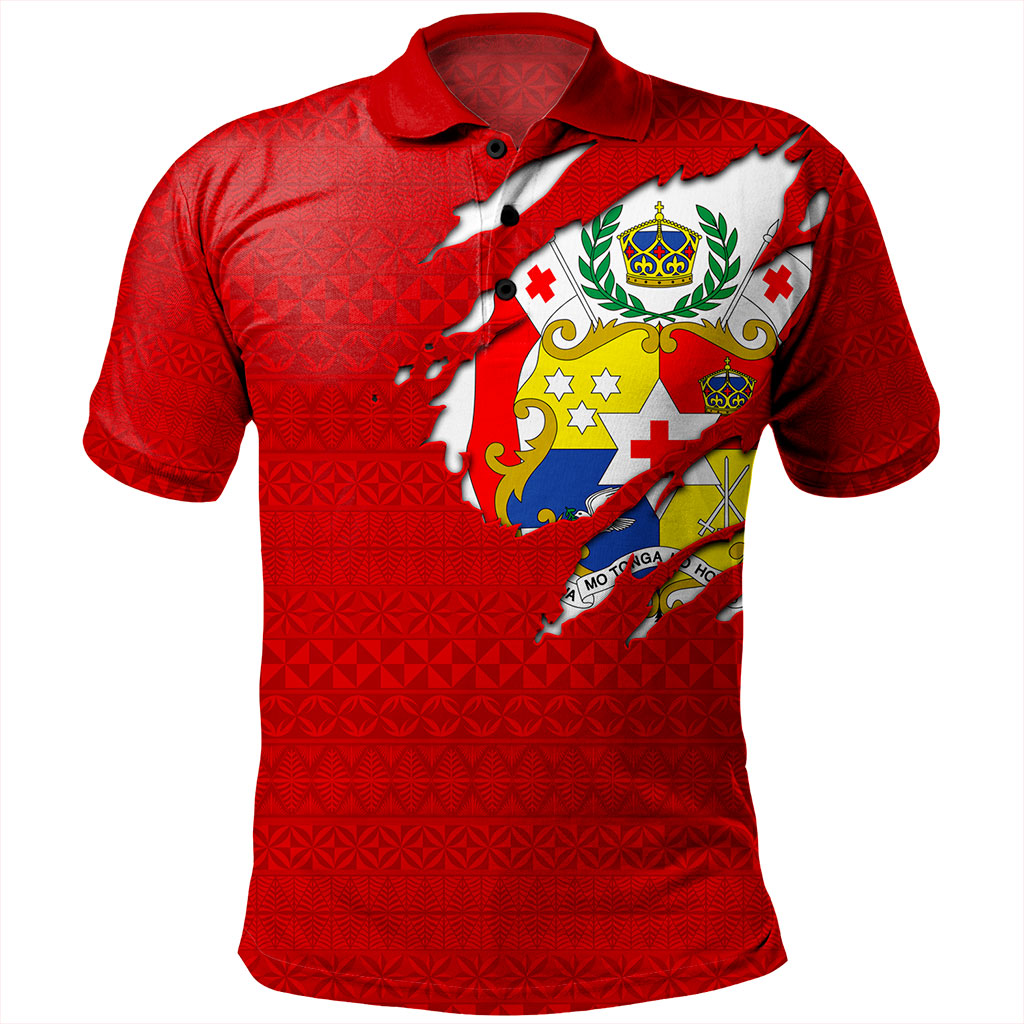Tonga Polo Shirt Ngatu Crack Style