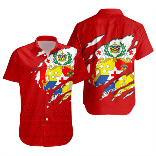 Tonga Short Sleeve Shirt Ngatu Crack Style