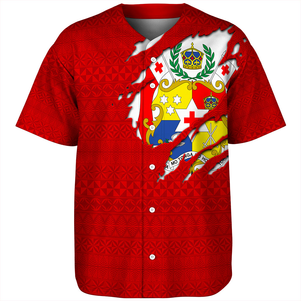 Tonga Baseball Shirt Ngatu Crack Style