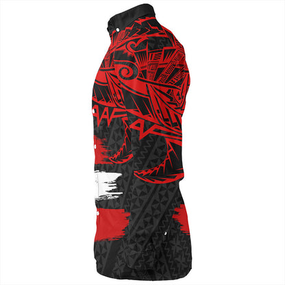 Tonga Long Sleeve Shirt Tribal Polynesian Grunge Flag