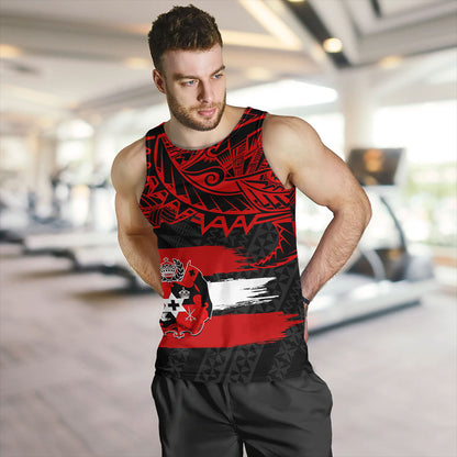 Tonga Tank Top Tribal Polynesian Grunge Flag