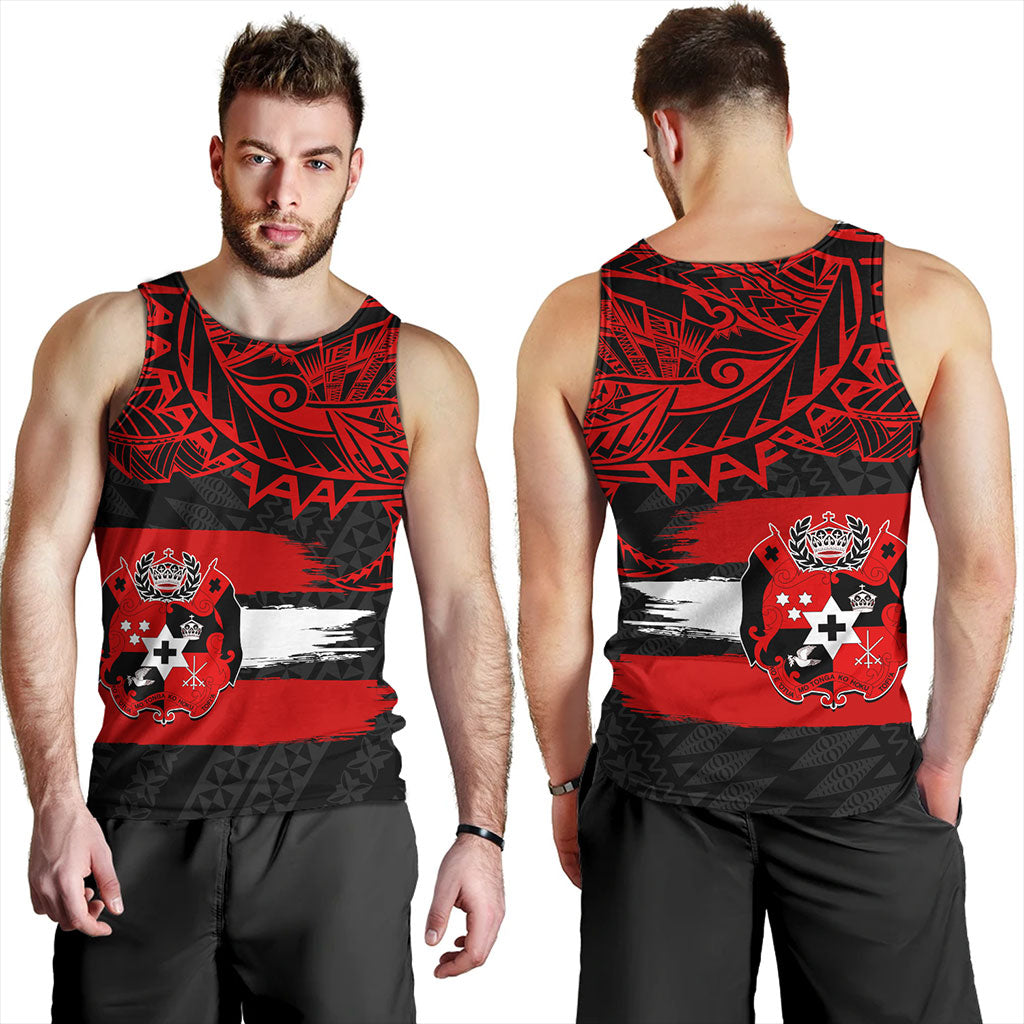 Tonga Tank Top Tribal Polynesian Grunge Flag
