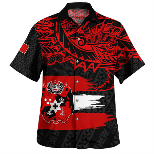 Tonga Hawaiian Shirt Tribal Polynesian Grunge Flag