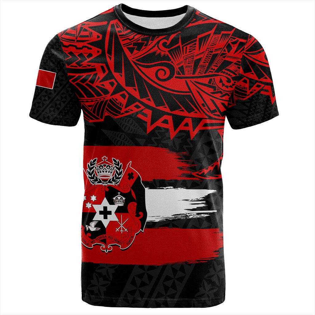 Tonga T-Shirt Tribal Polynesian Grunge Flag