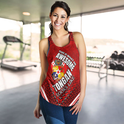 Tonga Women Racerback Tank - Awesome Tongan Patterns