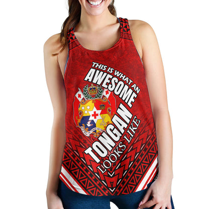 Tonga Women Racerback Tank - Awesome Tongan Patterns