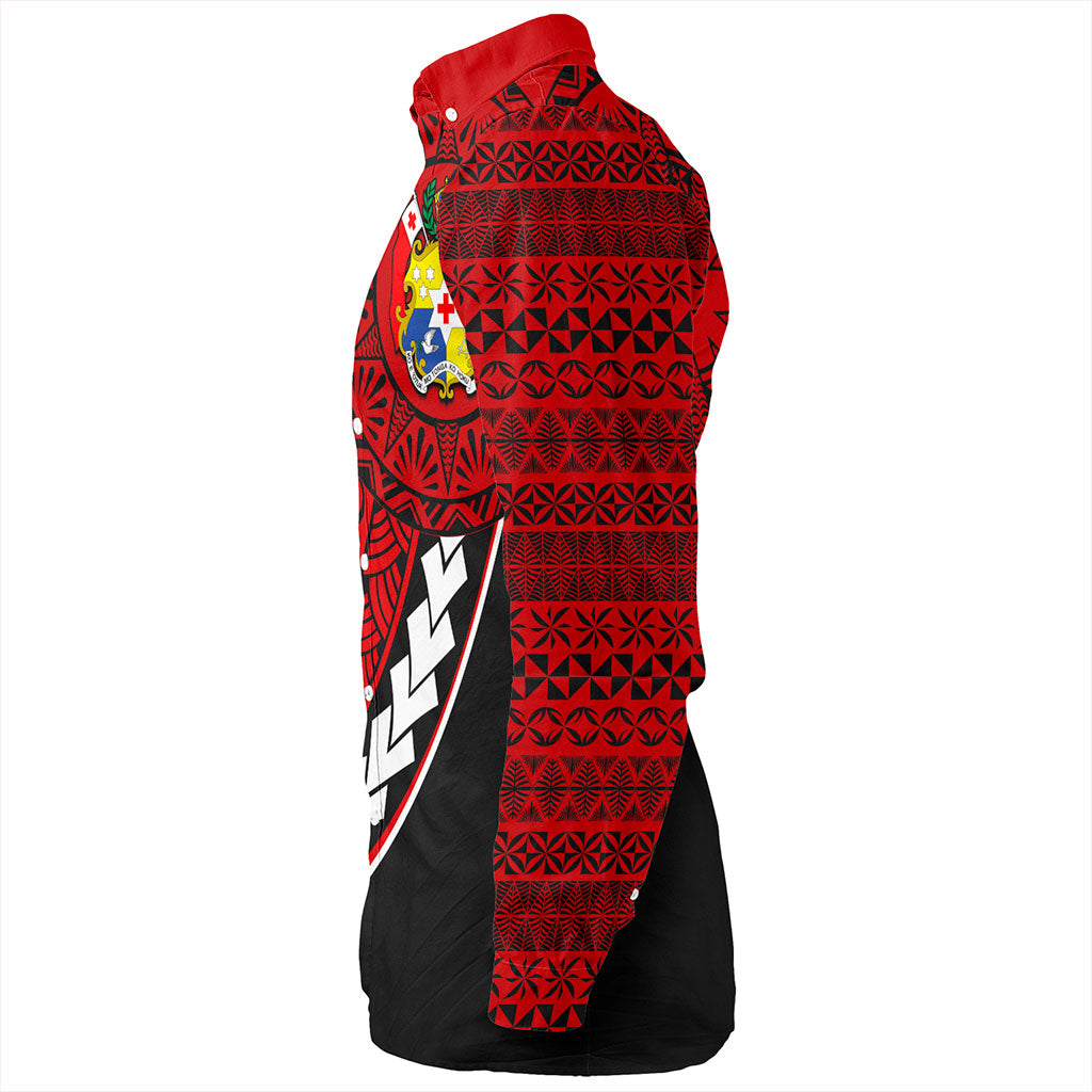 Tonga Long Sleeve Shirt Flag Pattern Circle Style