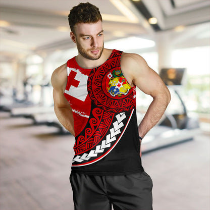 Tonga Tank Top Flag Pattern Circle Style