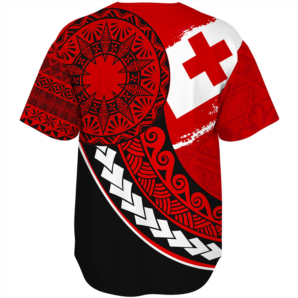 Tonga Baseball Shirt Coat Of Arms Tribal Polynesian
