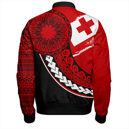 Tonga Bomber Jacket Flag Pattern Circle Style