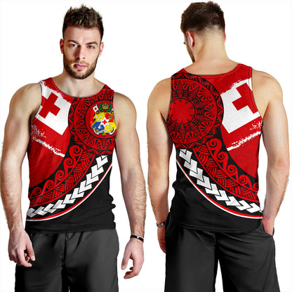 Tonga Tank Top Flag Pattern Circle Style