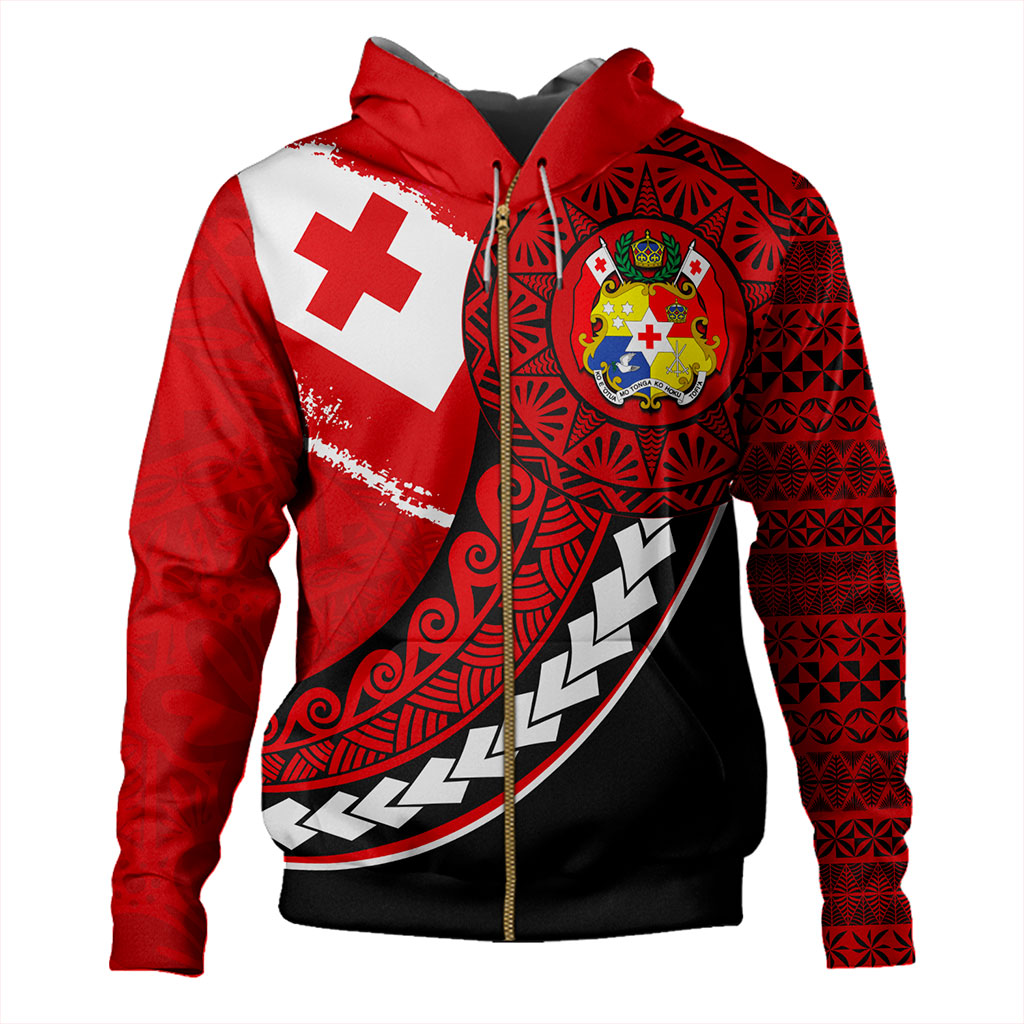 Tonga Hoodie Flag Pattern Circle Style