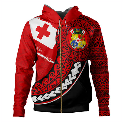 Tonga Hoodie Flag Pattern Circle Style