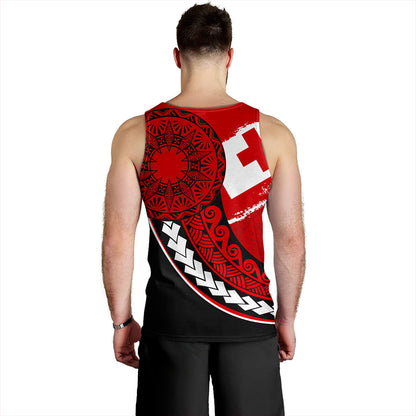Tonga Tank Top Flag Pattern Circle Style