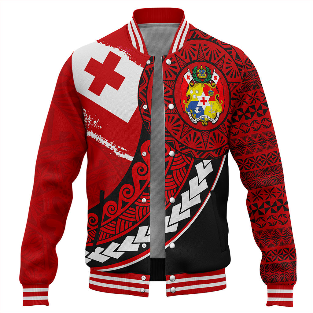 Tonga Baseball Jacket Coat Of Arms Tribal Polynesian