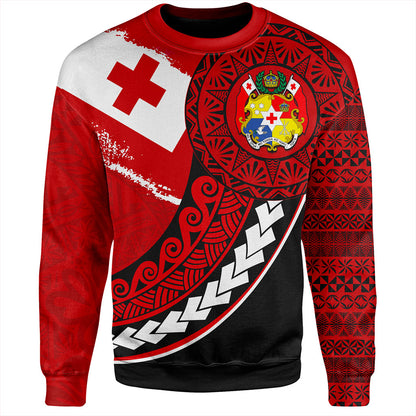 Tonga Sweatshirt Flag Pattern Circle Style