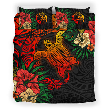 Tonga Bedding Set - Tonga Polynesian Turtle Tropical Bedding Set