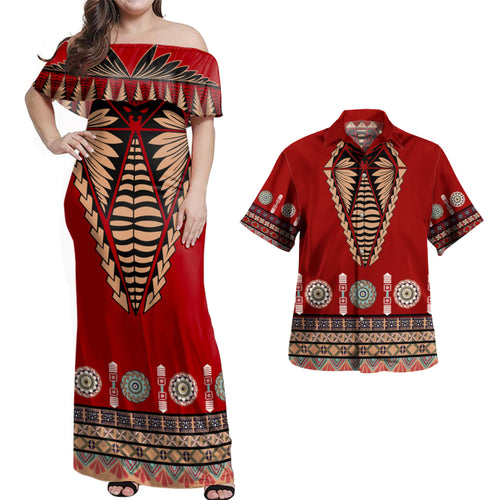 Tonga Combo Dress And Shirt Ngatu Design Fabric Style