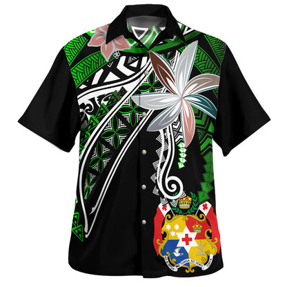 Tonga Hawaiian Shirt Custom Personalised Fanciful Forest Green
