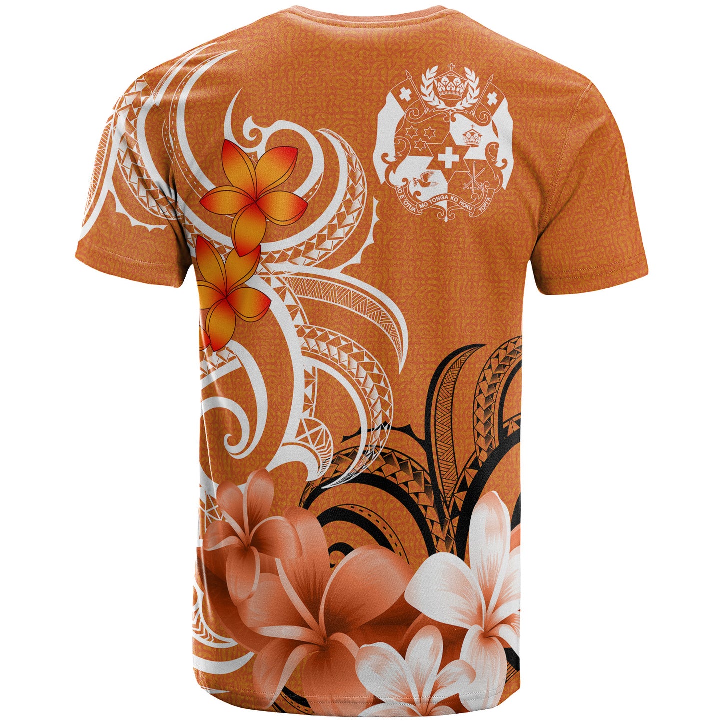 Tonga T-Shirt Custom Personalised Floral Spirit Orange