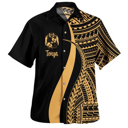 Tonga Custom Personalised Hawaiian Shirt Polynesian Tentacle Tribal Pattern