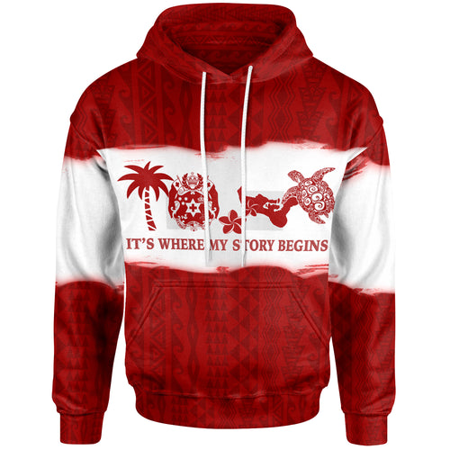 Tonga Hoodie - Tonga It's Where My Story Begins Red