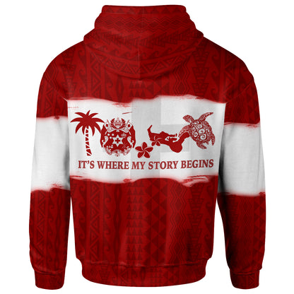 Tonga Hoodie - Tonga It's Where My Story Begins Red