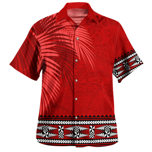 Tonga Hawaiian Shirt Ngatu Fabric Leaves