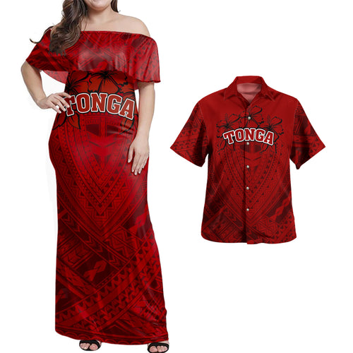 Tonga Combo Dress And Shirt Polynesian Hibiscus Style