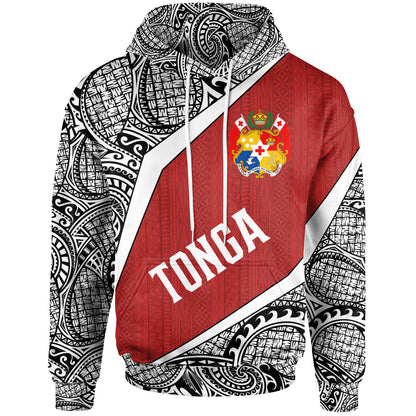 Tonga Polynesian Hoodie - Tonga Coat Of Arms Polynesian Tattoo