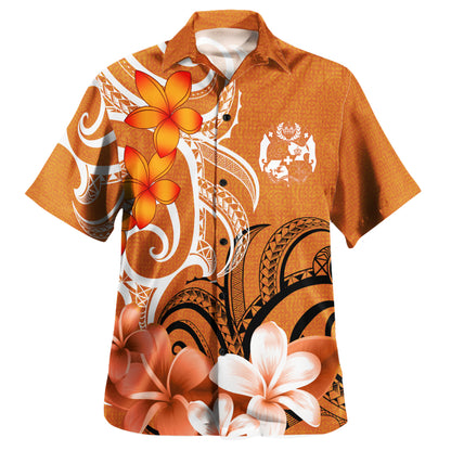 Tonga Custom Personalised Hawaiian Shirt Polynesian Floral Spirit Orange