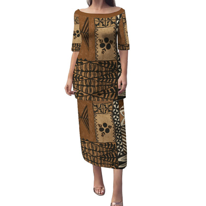 Tonga Combo Puletasi And Shirt Scarf