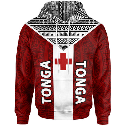 Tonga Tapa Hoodie - Tonga Flag Coat Of Arms Polynesian Tattoo