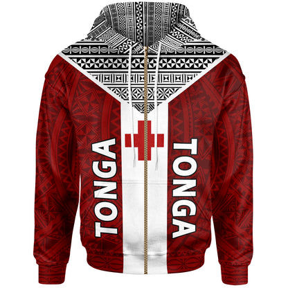 Tonga Tapa Hoodie - Tonga Flag Coat Of Arms Polynesian Tattoo