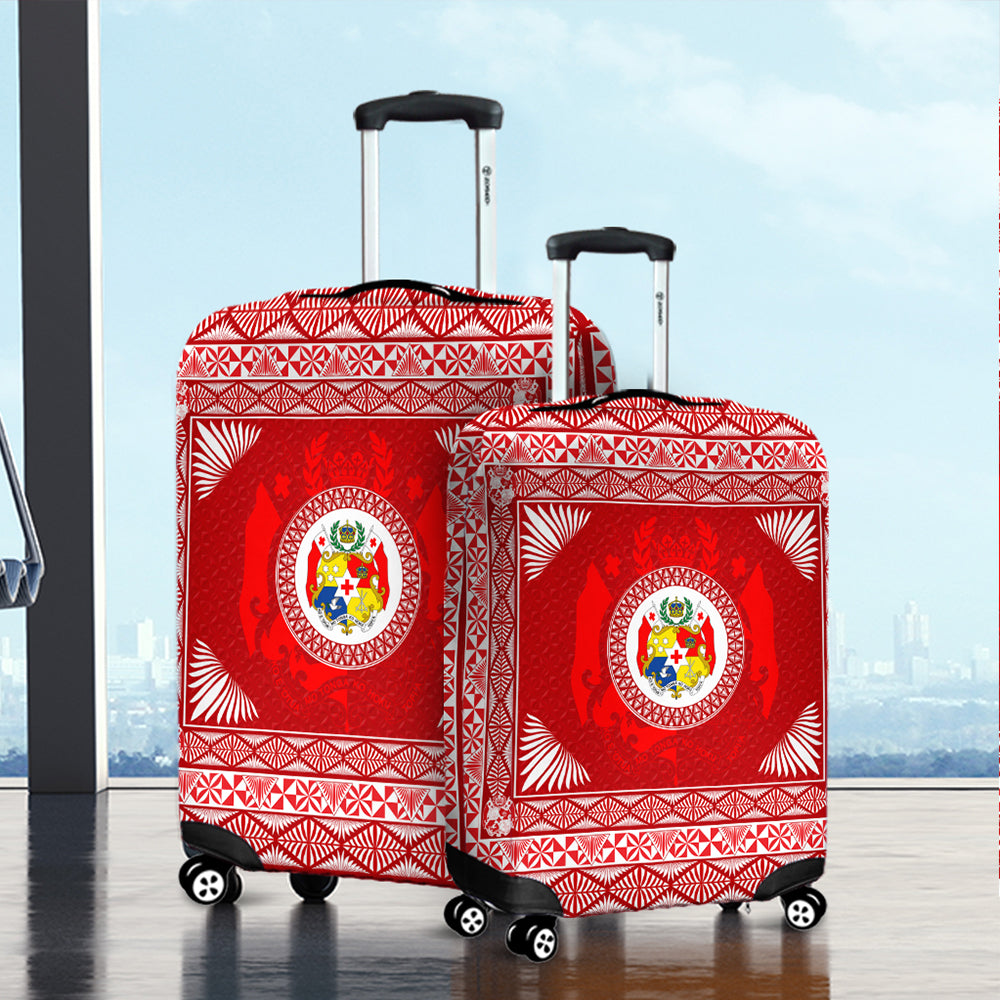 Tonga Luggage Cover Ngatu Pattern Coat Of Arms Style