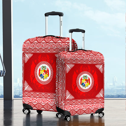 Tonga Luggage Cover Ngatu Pattern Coat Of Arms Style