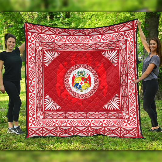 Tonga Premium Quilt Ngatu Pattern Coat Of Arms Style