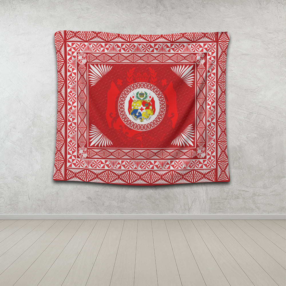 Tonga Tapestry Ngatu Pattern Coat Of Arms Style
