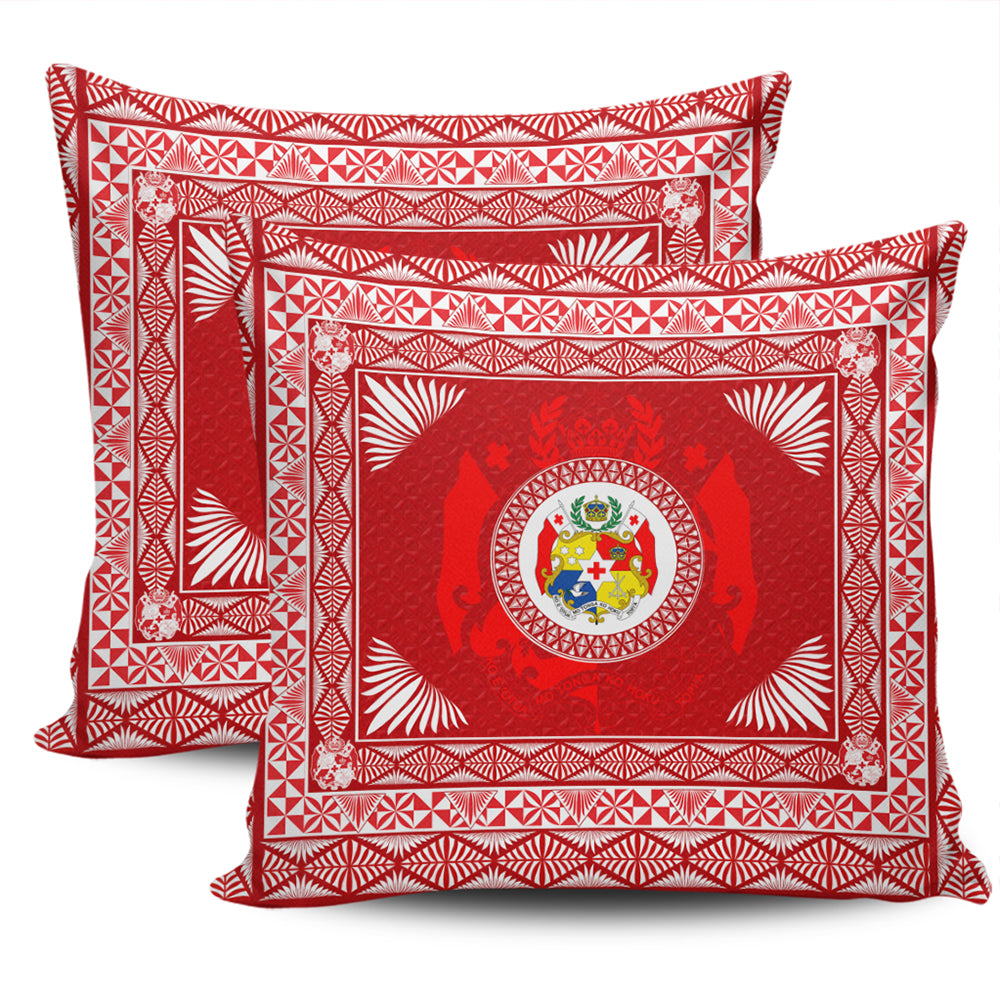 Tonga Pillow Cover Ngatu Pattern Coat Of Arms Style