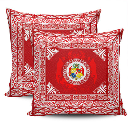 Tonga Pillow Cover Ngatu Pattern Coat Of Arms Style