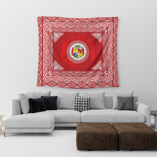 Tonga Tapestry Ngatu Pattern Coat Of Arms Style