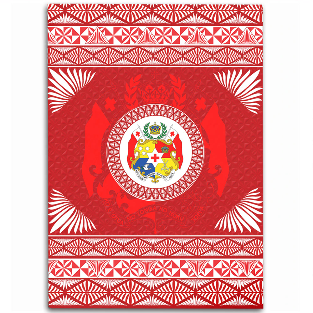 Tonga Area Rug Ngatu Pattern Coat Of Arms Style