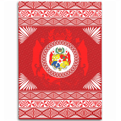 Tonga Area Rug Ngatu Pattern Coat Of Arms Style