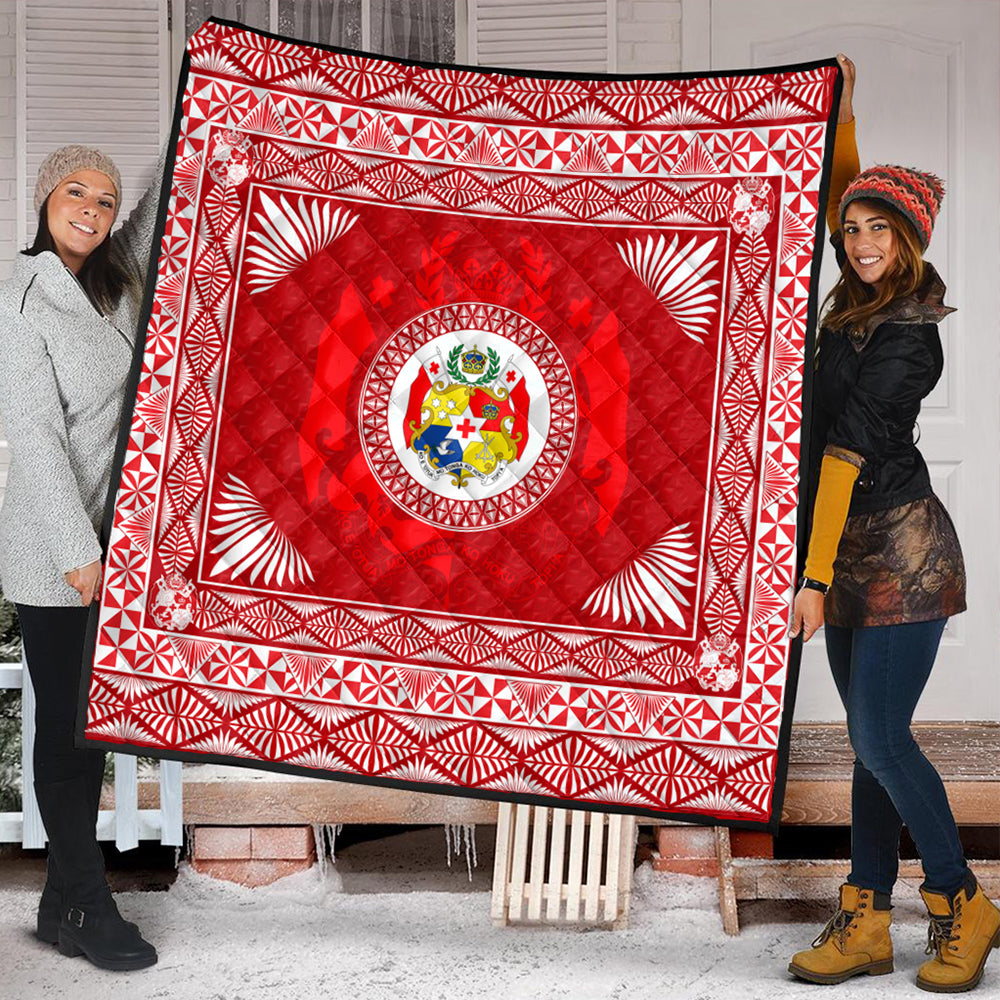Tonga Premium Quilt Ngatu Pattern Coat Of Arms Style