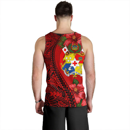 Tonga Tank Top Tribal Polynesian With Hibiscus Flower